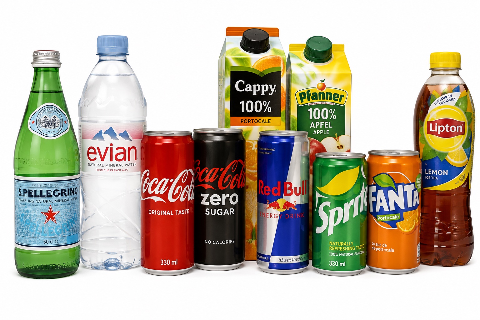Beverage products representing the beverages category